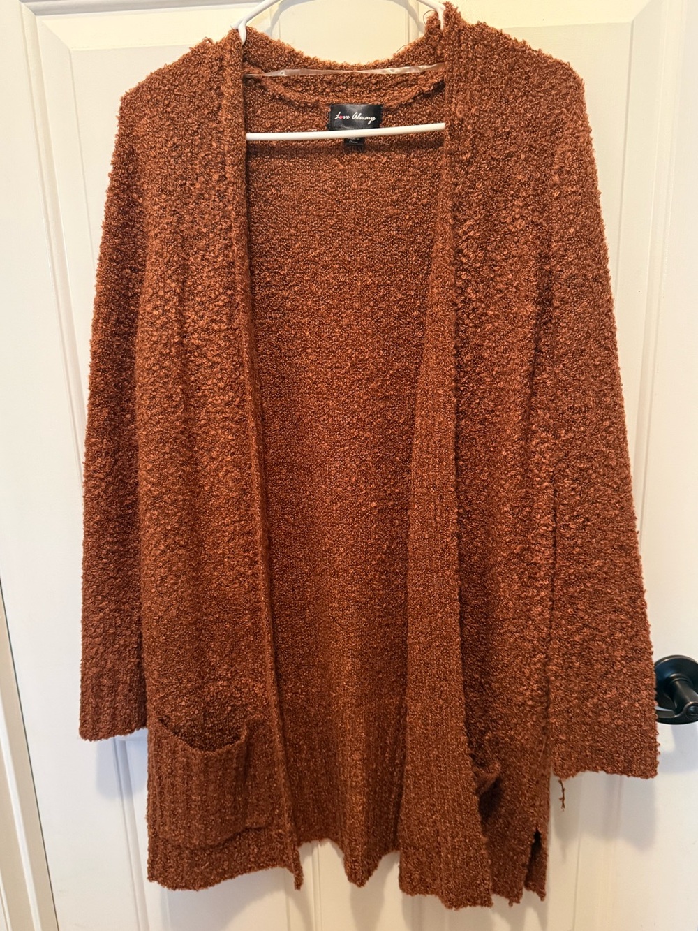 Always Rust Open-Front Bouclé Cardigan